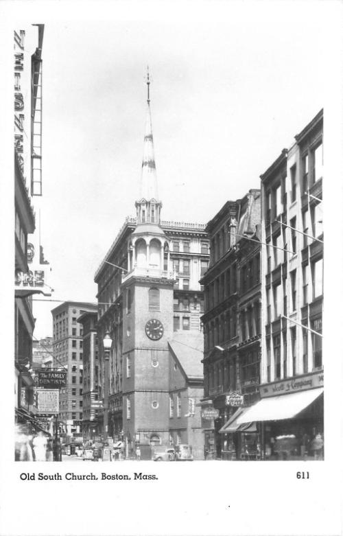 Scotts & Company Ltd, lower right in image on Washington Street, Boston, MA