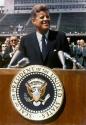 John F. Kennedy speaking at Rice University on September 12, 1962