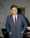 President Kennedy in the Oval Office wearing Christian Dior tie