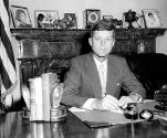 Senator John F. Kennedy in his office