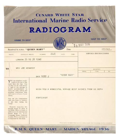 Shore to Ship Radiogram