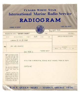 Shore to Ship Radiogram
