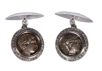 Greek Coin Cuff Links