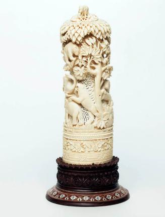 Lamp with Floral and Faunal Motifs