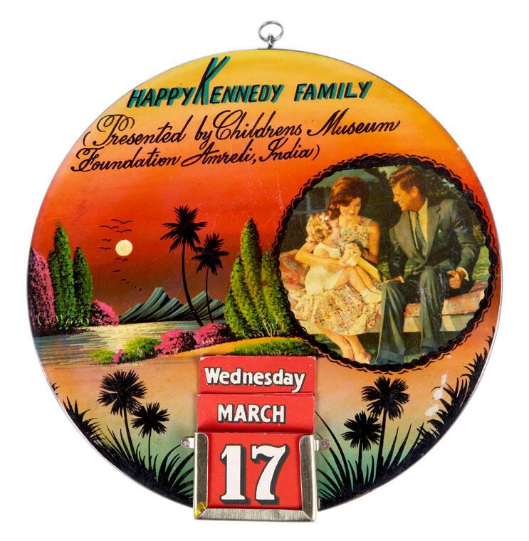 "Happy Kennedy Family" Calendar Plaque All Artifacts The John F