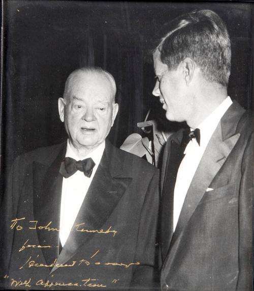 Photograph of John F. Kennedy with President Herbert Hoover