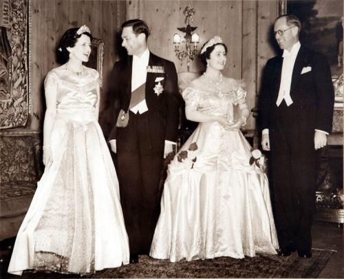 Photograph of Ambassador and Mrs. Joseph P. Kennedy with King George VI and Queen Elizabeth