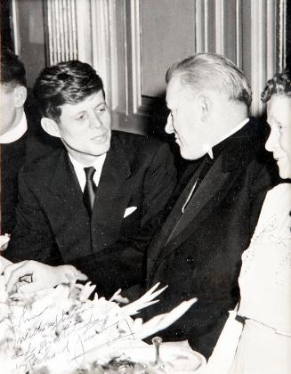Photograph of John F. Kennedy with Cardinal Cushing