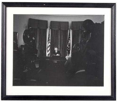 Photograph of President Kennedy Addressing Nation