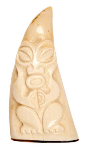 Tiki Carved Whale Tooth