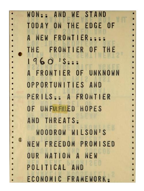 Teleprompter Tape for Democratic Nomination Acceptance Speech