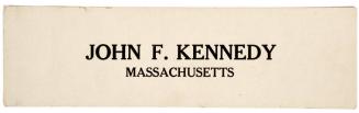 Name Card for Senator John F. Kennedy