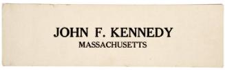 Name Card for Senator John F. Kennedy