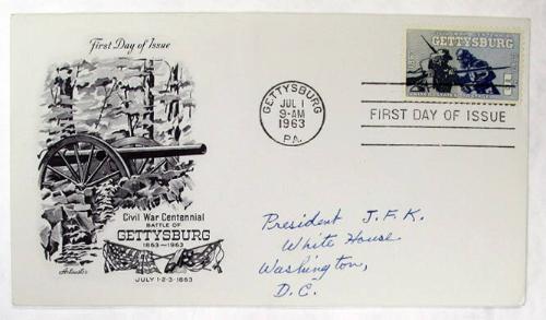 First Day Cover: 5-cent Battle of Gettysburg Centennial U.S Postage Stamp