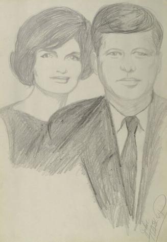 Drawing of President and Mrs. Kennedy