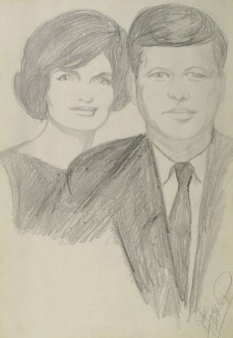 Drawing of President and Mrs. Kennedy