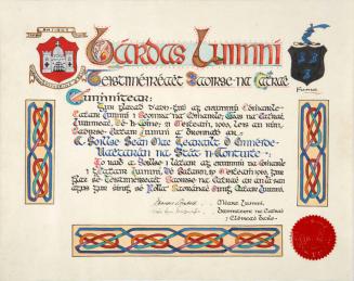 Bardas Luimni Certificate of Freedom of the City of Limerick