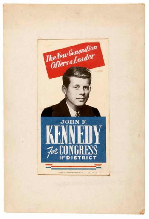 Artwork for Poster for 1946 John F. Kennedy For Congress Campaign "The New Generation Offers A Leader"