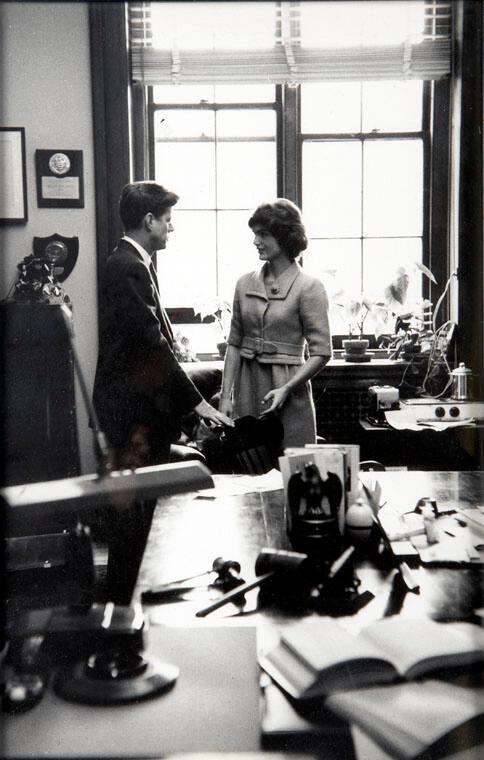 Photograph of Senator and Mrs. John F. Kennedy in Senate Office