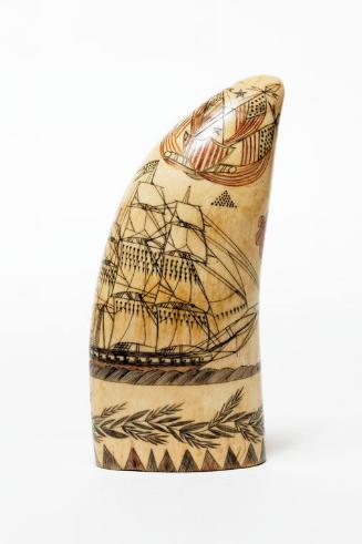 Scrimshaw with Three-Masted Ships