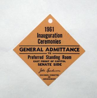 General Admittance Tickets to Inauguration Ceremonies