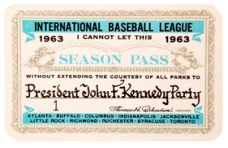 Season Pass for International Baseball League for John F. Kennedy