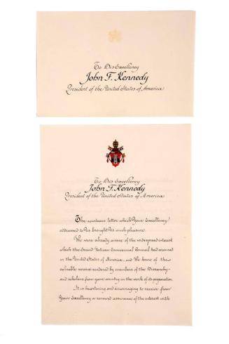 Letter to President John F. Kennedy