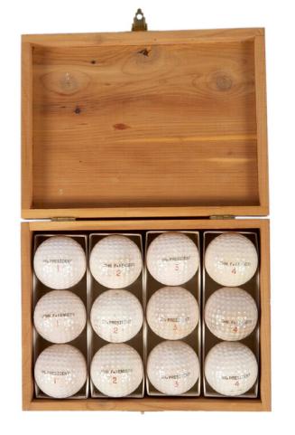 2 Single Golf Balls from Box of 12 Golf Balls Personalized  "John F. Kennedy/ Mr. President"