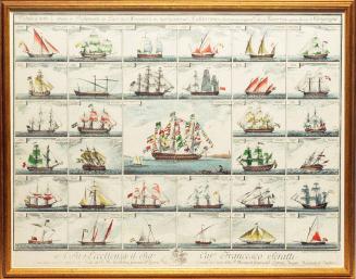 Engraving of 35 Sailing Vessels