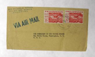 Envelope with Philippino Stamps Stamped "Via Air Mail"