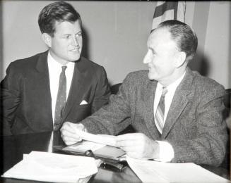 Photograph of Edward Kennedy and Senator Mike Mansfield