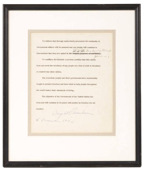 Carbon copy of Excerpt from Eisenhower Speech