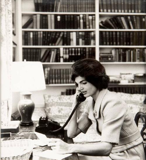 Photograph of Jacqueline Kennedy at Desk