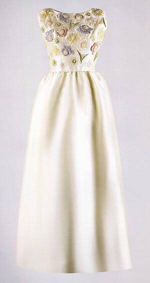 Ivory Embroidered Evening Dress