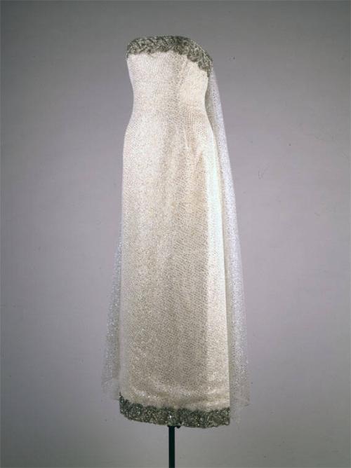 Silver-spangled Evening Gown