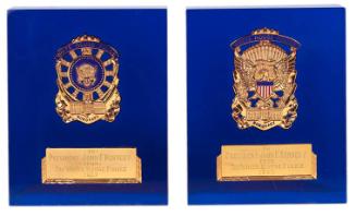 Pair of White House Police Badge Bookends