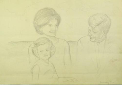 John, Jacqueline, and Caroline Kennedy