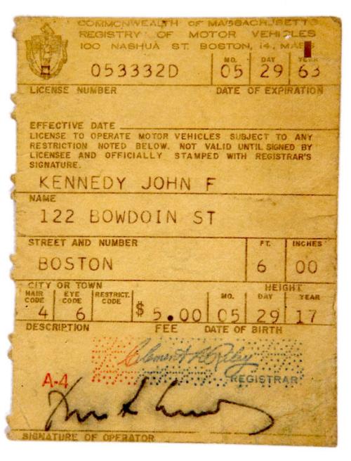 John F. Kennedy's Driver's License