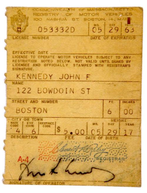 John F. Kennedy's Driver's License