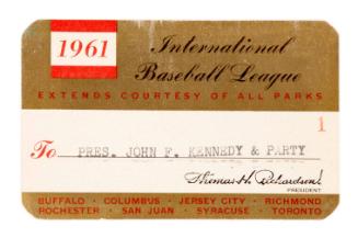 Courtesy Pass for International Baseball League