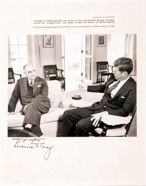 Photograph of John F. Kennedy and General Lucius D. Clay