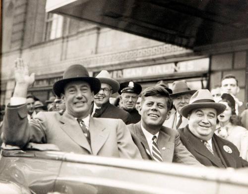 Photograph of John F. Kennedy, Adlai Stevenson and Paul Dever