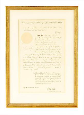 Certificate Confirming Election of John F. Fitzgerald to Congress