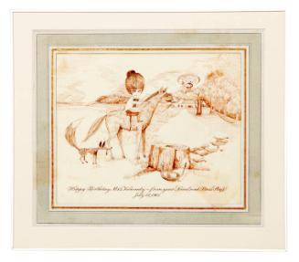 Drawing of Jacqueline Kennedy on Fox Hunt