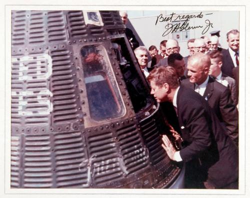 Photograph of President John F. Kennedy and Astronaut John Glenn