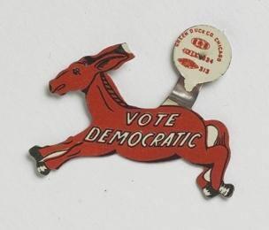 Vote Democratic Donkey Lapel Tab