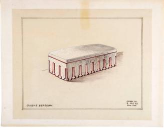 Rendering of an Ottoman for the White House Queen's Bedroom
