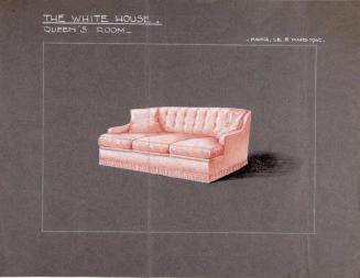 Rendering of a Sofa for the White House Queen's Room
