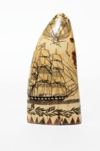 Scrimshaw with Three-Masted Ships