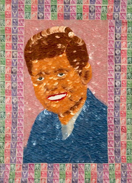 Ribbon-and-Stamp Portrait of John F. Kennedy